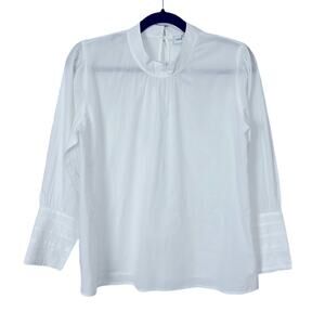 Amour Vert White 100% organic cotton long sleeve blouse women’s size small